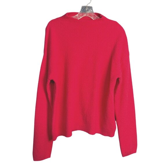 Stitches + Stripes Womens Hot Pink Waffle Knit Sweater XL - Picture 3 of 10